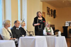 Lietuvos nepriklausomybės atkūrimo dienai skirtas renginys Aleksoto bendruomenės centre. Aleksoto seniūnijos salėje klausėmės literatūrologės Ramintos Antanaitienės pasakojimo apie žmones, kurie kūrė Lietuvą – viena jų – Sofija Kymantaitė-Čiurlionienė